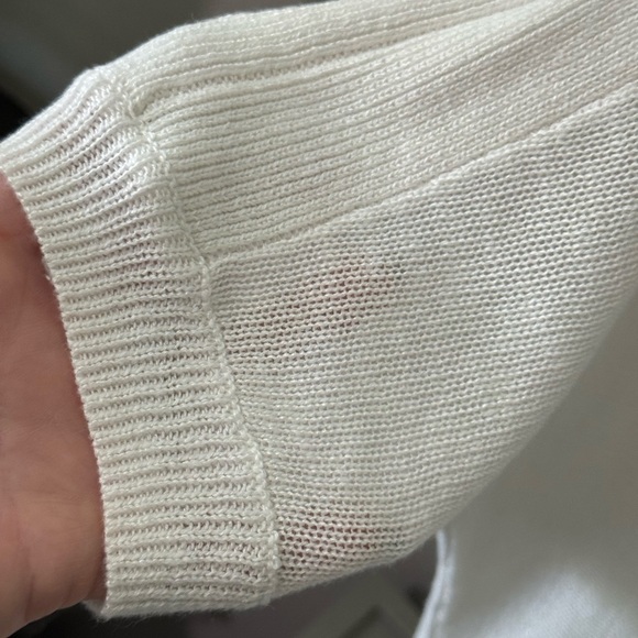 Chico's Easywear Ribbed White Short Sleeve summer sweater Tee - Picture 5 of 9